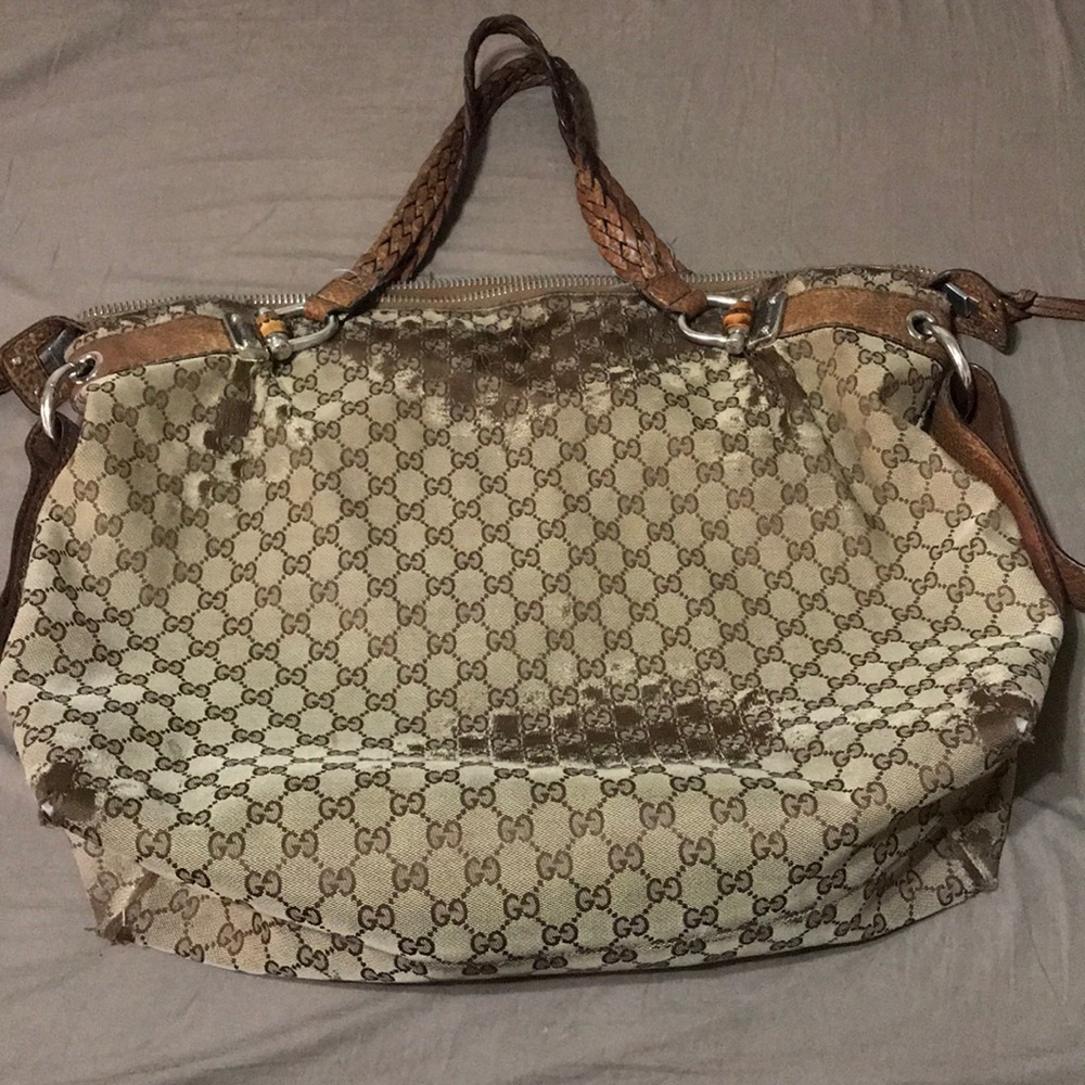 Authentic Gucci Bamboo Tote-large